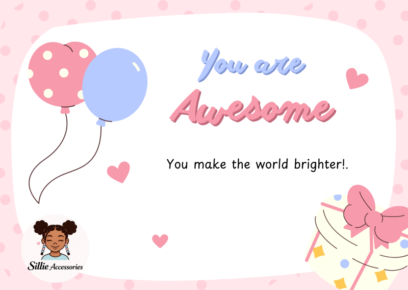 You are awesome gift card +Gift bag